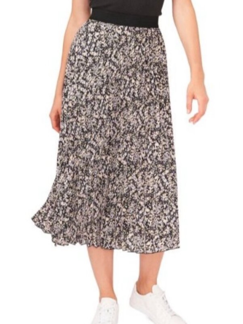 Black & Purple Floral Midi Skirt - Women